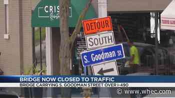 S. Goodman Street bridge over I-490, eastbound off-ramp to close through September