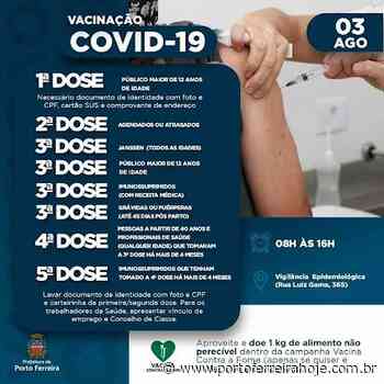 Porto Ferreira: confira a vacinação contra Covid-19 e gripe nesta quarta-feira; não haverá plantão - PORTO FERREIRA HOJE
