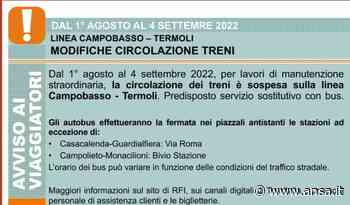 Ferrovie: da lunedì Campobasso-Termoli chiusa per lavori - Agenzia ANSA