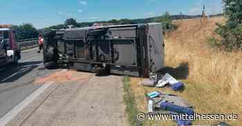 Unfall mit Wohnmobil auf A45 bei Wetzlar - Mittelhessen