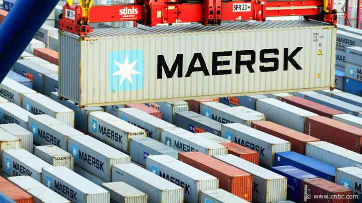 Shipping firm Maersk, a barometer for global trade, warns of weak demand and warehouses filling up - CNBC