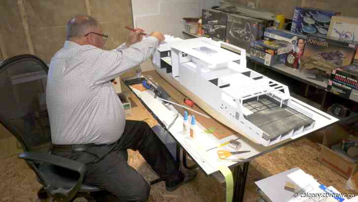 Cochrane man building scaled down Canadian naval ships