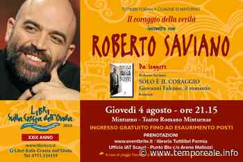 Minturno / "Libri sulla cresta dell'onda" accoglie Roberto Saviano con "Solo è il coraggio" | temporeale quotidiano - Temporeale Quotidiano