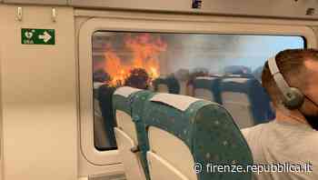 Incendio vicino alla ferrovia, chiusa la linea Firenze-Empoli - La Repubblica Firenze.it