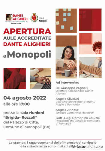 Presentazione delle nuove aule accreditate della fasanese Dante Alighieri a Monopoli - FasanoLive