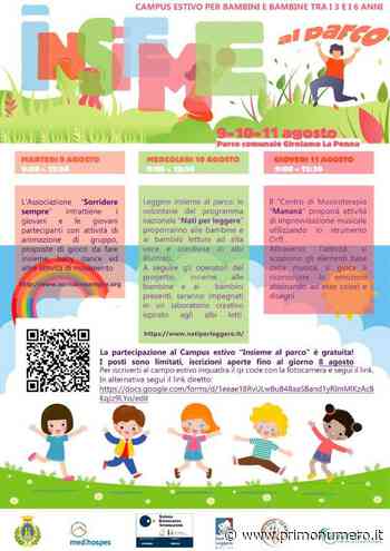Campus estivo ‘Insieme al parco’ fra giochi e divertimento - Primonumero