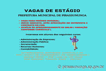 Vagas para Estágio - pirassununga.sp.gov.br
