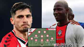 Which Southampton FC player with start at left-wing-back in Premier League vs Spurs?