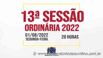 Câmara Municipal de Ouro Fino realiza “13ª Sessão Ordinária de 2022”; confira a pauta - Observatório de Ouro Fino
