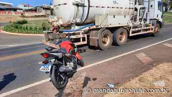 Motociclista fica ferido após colisão com caminhão em trevo de Jandaia - Mandaguari Online