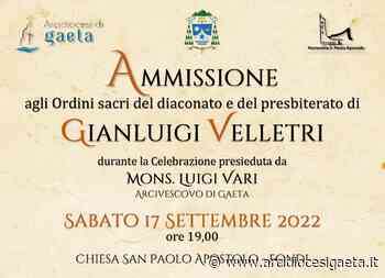 Ammissione agli Ordini Sacri di Gianluigi Velletri - - Arcidiocesi di Gaeta