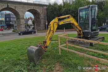 Platz für neue Nuss-Skulptur: Bauarbeiten auf dem Viadukt-Kreisel in Weinstadt - Zeitungsverlag Waiblingen