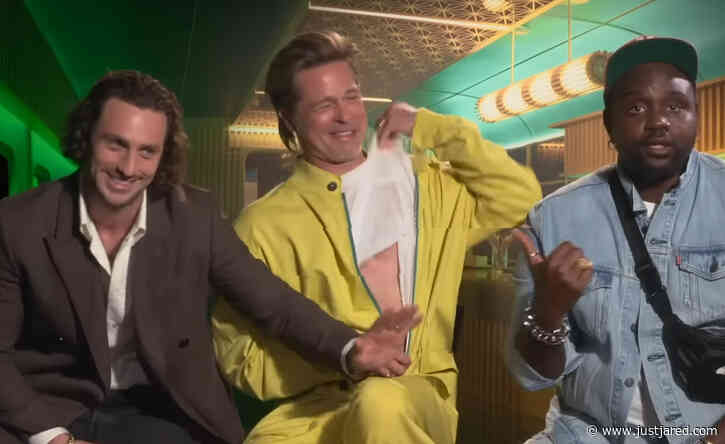 Brad Pitt Lifts Shirt & Bares Some Skin During Game About His Shirtless Movie Moments! (Video)