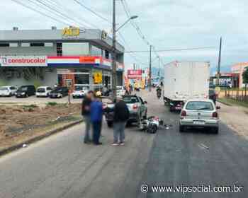 Em Tijucas: motociclista perde freio e colide na traseira de caminhonete - Vipsocial - VipSocial