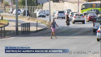 Destruição de grades de proteção na avenida Cristiano Machado aumento riscos de acidentes em BH - R7