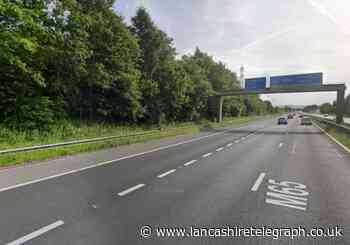 M65 closed while emergency services manage vehicle fire
