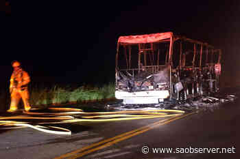 Highway 3 near Osoyoos is down to one lane alternating after RV fire - Salmon Arm Observer