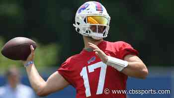WATCH: Josh Allen tricks Bills fans by wearing red helmet in open practice