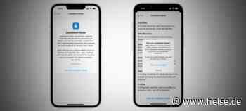 Lockdown-Mode: Apple macht für Spionagegefährdete die Schotten dicht - heise online