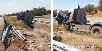 Motrice fuori strada sulla Manduria San Pancrazio, autista fuori pericolo - La Voce di Manduria