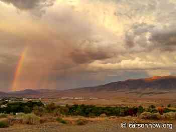 Sunset with a dash of rainbow spotted in Dayton - Carson Now
