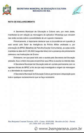 Prefeitura da Grande Curitiba reforça segurança após mensagens sobre suposto massacre em escolas - bemparana.com.br