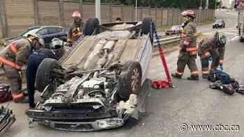 Saskatoon firefighters pull driver from rolled car