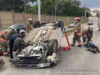 Saskatoon firefighters free driver from rollover
