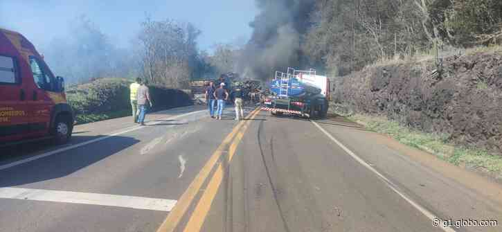Motoristas morrem após caminhões baterem e pegarem fogo, em Cantagalo - Globo.com