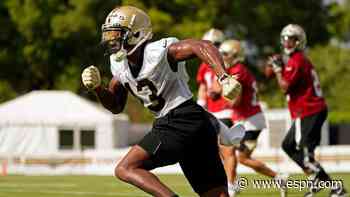Saints WR Thomas participates in 11-on-11 drills