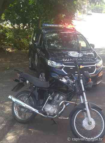 Guarda Civil de Capivari recupera motocicleta furtada na região central - capivari.sp.gov.br