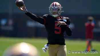 Best of Saturday at NFL training camps: 49ers' Trey Lance progressing; Jets hosting Duane Brown; Browns' Kareem Hunt a hold-in