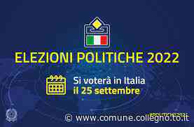 Elezioni Politiche del 25 settembre 2022 - Comune di Collegno