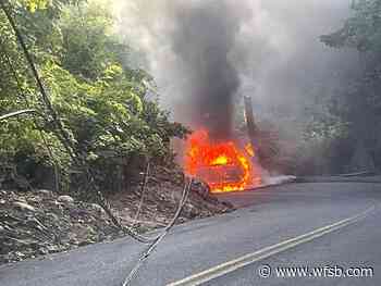 Naugatuck police: road closed after fiery crash - Eyewitness News 3