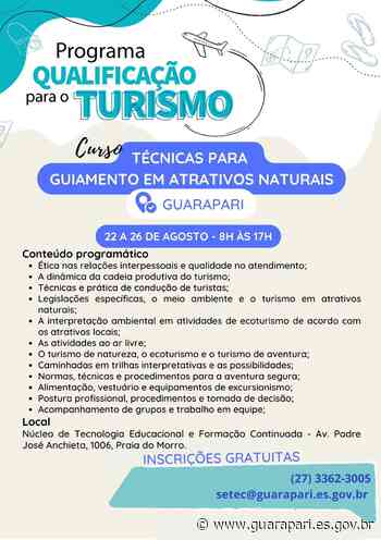 Guarapari sediará de 22 a 26 de agosto, o Curso de Técnicas para Guiamento em Atrativos Naturais - Prefeitura de Guarapari (.gov)