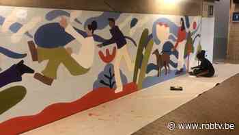 Kleine voetgangerstunnel aan station in Leuven krijgt kleurrijke muurschilderingen - ROB-tv
