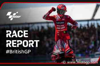 Bagnaia guida il trenino di Silverstone: sua la vittoria