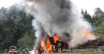 Lastwagen fängt bei Bad Wurzach Feuer - Schwäbische