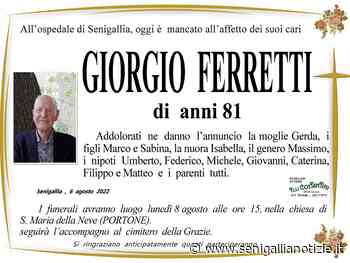 Giorgio Ferretti è mancato a 81 anni - Senigallia Notizie