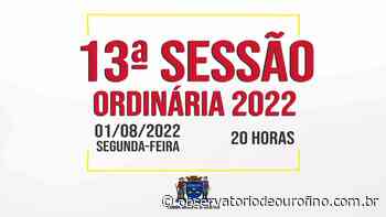 Câmara Municipal de Ouro Fino realiza “13ª Sessão Ordinária de 2022”; confira a pauta - observatoriodeourofino.com.br