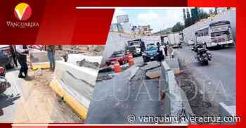 Choca tráiler contra muro de distribuidor vial en Xalapa - Vanguardia de Veracruz
