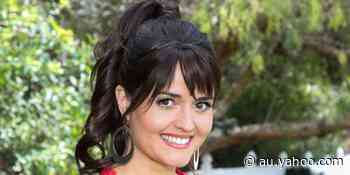 Hallmark Star Danica McKellar Just Wore the Most Stunning Blue Cut-Out Corset Dress - Yahoo Australia