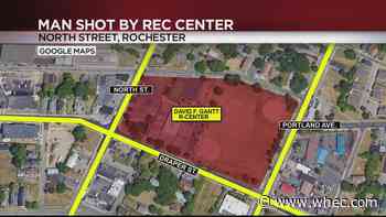 A 45-year-old man is in the hospital after being shot at the David Gantt Rec Center on North Street on Monday.