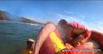 Video captures rescue of Cornwall swimmer being swept away by powerful rip current - Cornwall Live