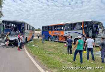 SP: Acidente entre dois ônibus deixa 4 feridos em Laranjal Paulista - Revista do Ônibus