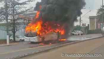 SP: Ônibus rodoviário pega fogo em Cajati – Vídeo - Revista do Ônibus