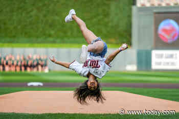 We're flipping out over Olympian Suni Lee's incredible first pitch before MLB game
