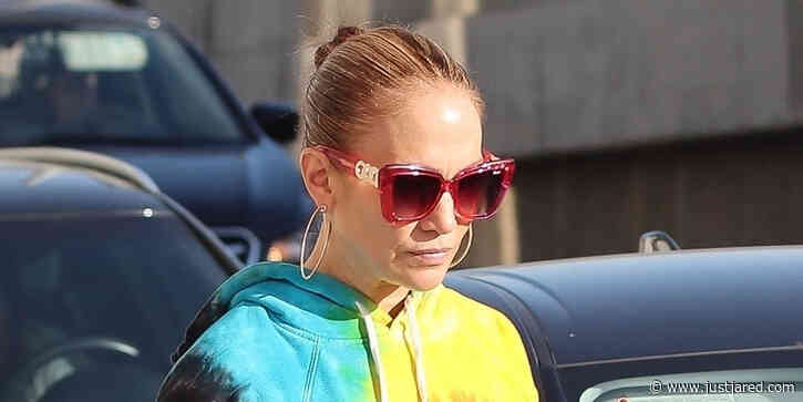 Jennifer Lopez Hits the Dance Studio in a Tie-Dye Sweatsuit