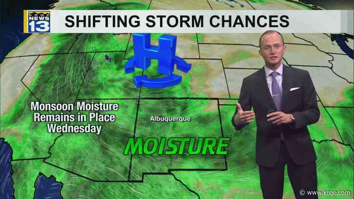 Monsoon storms continue Wednesday