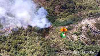 Incendio all'alba: vigili del fuoco in azione sulla provinciale - FirenzeToday
